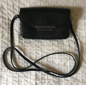 Rag & Bone Black Leather Moto Triple Crossbody Bag